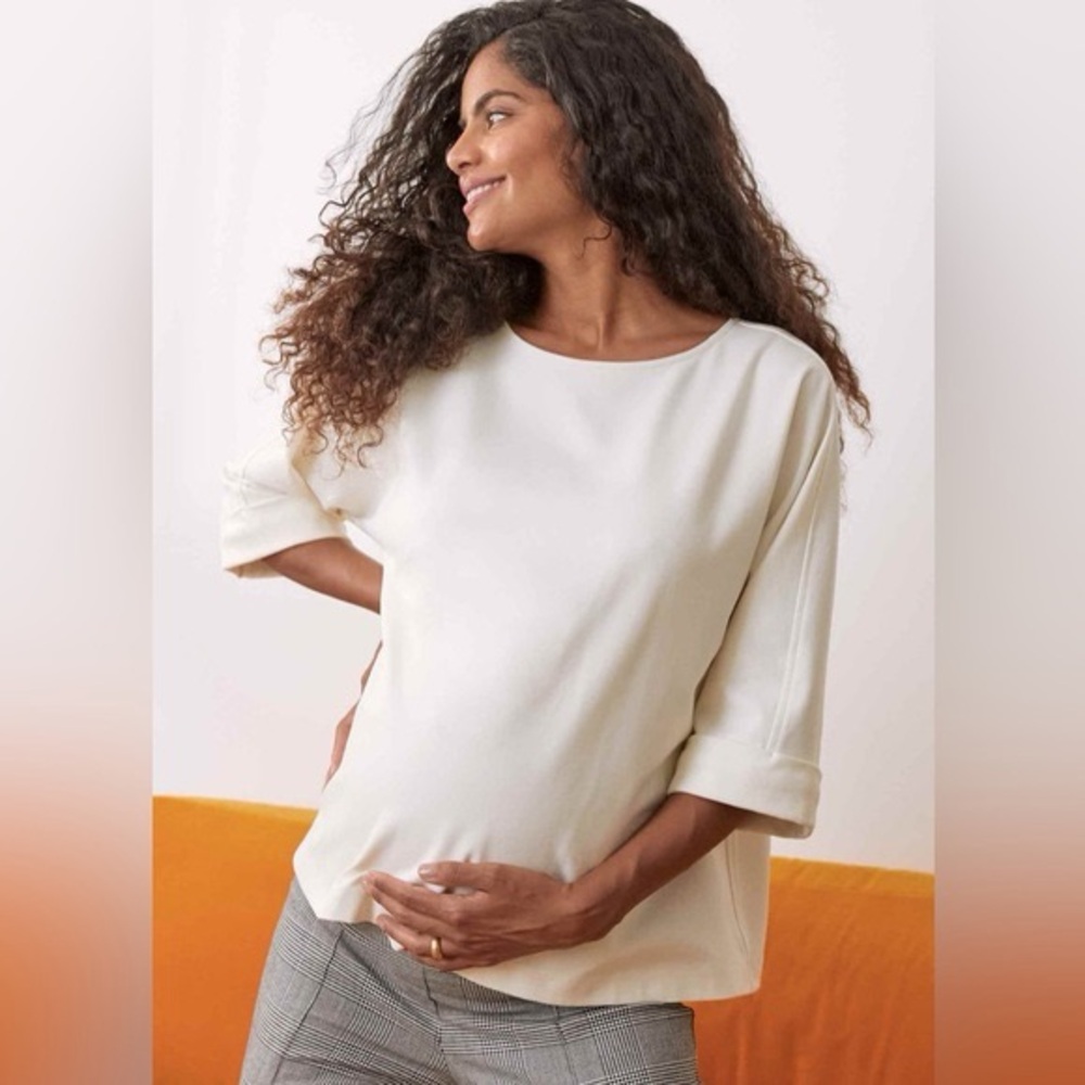 Hatch Collection The Sam Pullover Cream Women's Blouse maternity